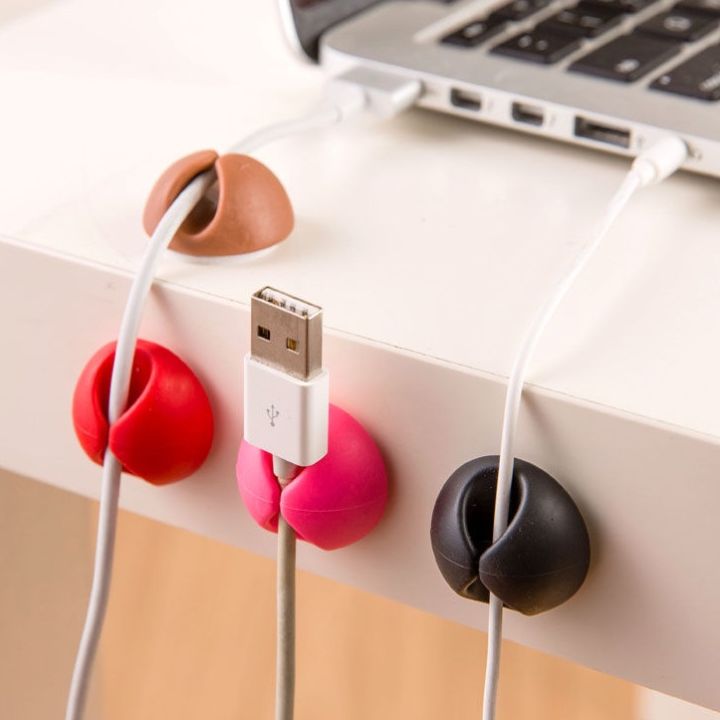 Data cable sorting device Desktop mobile phone data cable storage fixing seat clip Winding car Self-adhesive buckle mouse cable clamp Network sorting cable fixing device