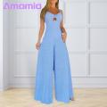 Women Jumpsuit Chest Cutout Straps Wide Har Hollow Backless Jumpsuit. 