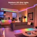 Auoyo WS2812b LED String Light Christmas Lights Intelligent APP Control Magic Decoration Racing Lighting Belt Wall Decoration Indoor Outdoor Strip Fairy Lights for Garden Christmas Party Holiday Decoration. 