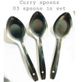 Premium Quality Silver Curry Spoons Set ( 03 Pcs In Set). 