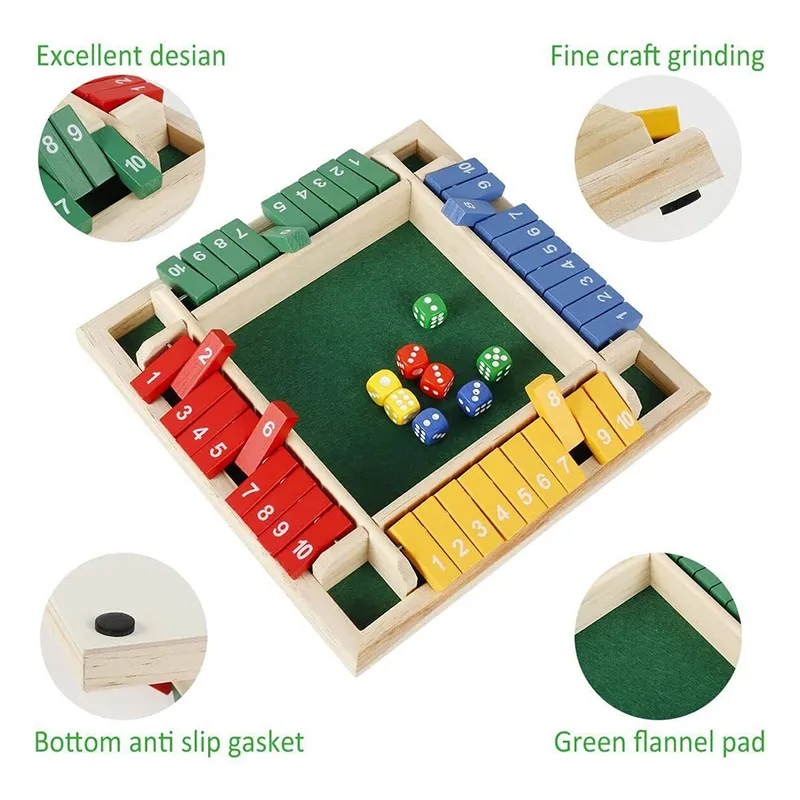 Game Dice Board Wooden The Box Shut Games Math Player 4 Number Numbers Learning Kids Table 6 Sequence Adults Party