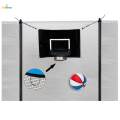 Basketball Hoop Attachment for Trampolines Universal Baseboard with Ball Adjustable Ropes for All Ages Practice Kids Backyard Outdoor Sports. 