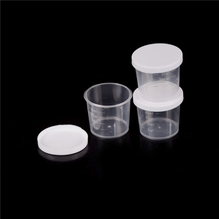 Lab Measuring Container 10pcs/set 20ml Plastic Graduated Laboratory Lab Test Measuring ...