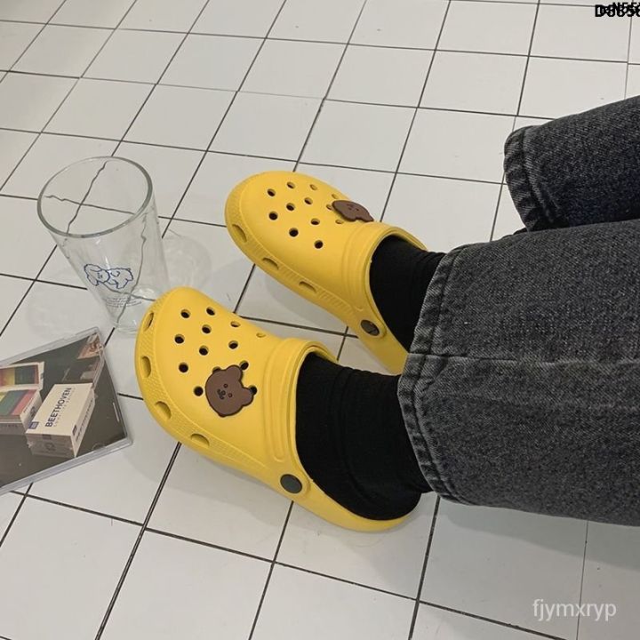 Korean Style Students' Shoes Women 》 Hole Shoes Nurse Fashionable Outsole Slippers ins Closed Toe Cute Cool Non-Slip ﹟