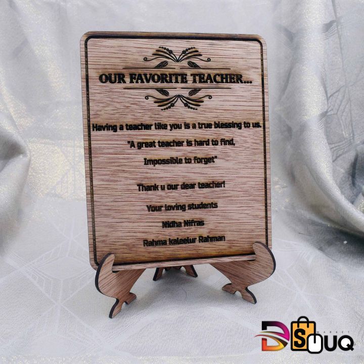 Plaque Wooden Customized Laser Engrave fly wood , gift for school , for lovers gift
