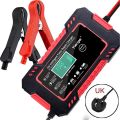 12V Le-ad A-cid Car Battery Charger Vehicle Car Pulse Maintenance Charger Auto Temperature Detection Pulse Repair Charger LCD Screen. 