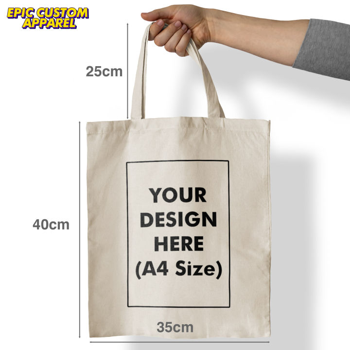 Custom Printing A4 Size Canvas Cotton Shoulder Tote Bag Daraz.lk