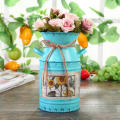 Home Vintage Rural Bucket Decoration Shabby Craft Iron Table Pots Garden Plants Flower. 