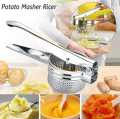 Potato Ricer Multi‑functional 100% Stainless Steel Potato Press Food Ricer Masher Fruit Juicer Squeezer Machine Mani Pittu Maker. 