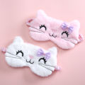 Cute Cat Soft Sleeping Eye Cover Mask Animal Plush Fabric Blindfold Relax Girls Lady For Home Traveling Eye Care. 