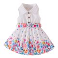 Dress For Kids 3-36 Months Korean Style Sleeveless Cute Button Summer Floral Princess Formal Dresses Ootd For Newborn Baby GirlBasketball. 
