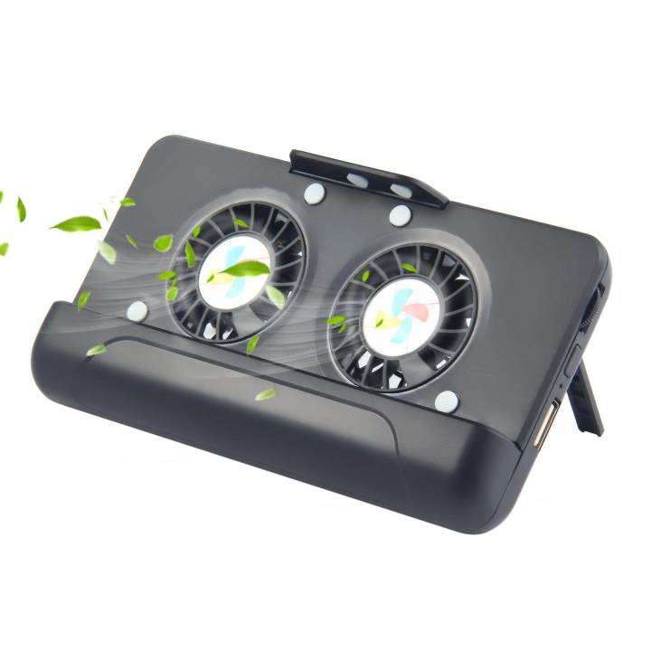USB Phone Fan 3 In 1 Portable Rapid Phone Cooling Fan Stand Holder Battery Case With 4400 MAh Charging For IPhone Smart Phones