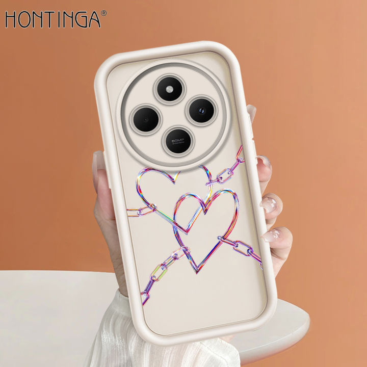 Hontinga for Redmi 14C Back Cover Colorful Love Pattern Ladder Soft Camera Protection Rubber Phone Case