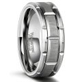 Stainless Steel Ring Gold Black Silver Blue Green Color CZ Brushed Men's Engagement Wedding Band TOP Jewelry Wholesale. 