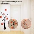 3D Removable Art Vase Plum Acrylic Crystal Stereo Wall Stickers Home DIY Decoration. 
