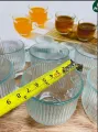 6pcs 120ml Small Clear Vertical Stripe Glass Cup. 