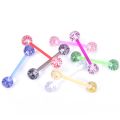 8PCS/Set Plastic Eyebrow Navel Belly Lip Tongue Ring Nose Bar Rings Body Piercing Jewelry Soft Rod Barbell Ball Wholesale. 