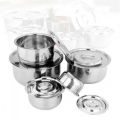 Stainless Steel Stock Pot / Food Container 5 Pcs Set Steamer Pots with Lid Super Consist of Food Saver. 