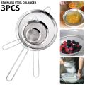 3pcs Set Fine Mesh Stainless Steel Conical Strainer Cocktail Bar Strainer Premium Mesh Cocktail Cone Strainer. 
