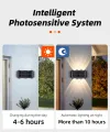 Solar Led Wall Lights Outdoor Waterproof Wall Lamp Warm Light Fixture For Garden Balcony Yard Decoration Solar Powered Lights. 