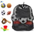 Soccer Mesh Ball Bag Drawstring Bags Net Bag Heavy Duty with Front Pocket Carrying Bag for 70cmx65cm. 