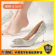 Crystal Shoes Wedding Shoes for Women Bridal Shoes Hexiu Wedding Dress Two-Way Wear 2024 New Bridesmaid Shoes French Square Buckle High Heels. 