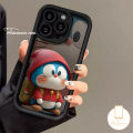 Cartoon Cute 3D Red Clothes Backpack Happy Doraemon Case For Infinix Smart 8 7 Hot 30i 30 Play Tecno Spark Go 2024 10C 10 Go 2023 Camon 20 Pro Note 12 G96 30 Pro Couples Angel Eyes Soft Cover. 