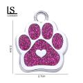 Loveseason Dog Tag Hanging Hole Design Paw Shape Pet Dog Tag Pendant. 