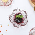 Small Glass Dish Nordic Style Gold Inlay Glass Sauce Bowl BBQ Seasoning Dipping Flower Petal Bowl Glass Seasoning Dish. 