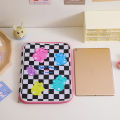 Chinatera 11 inch Bag Korean Style Checkerboard Pattern Cute Bear wer Tablet Sleeve Pouch Women Girls Travel Portable Zipper Leather Laptop for Protective Cover iPad Case. 