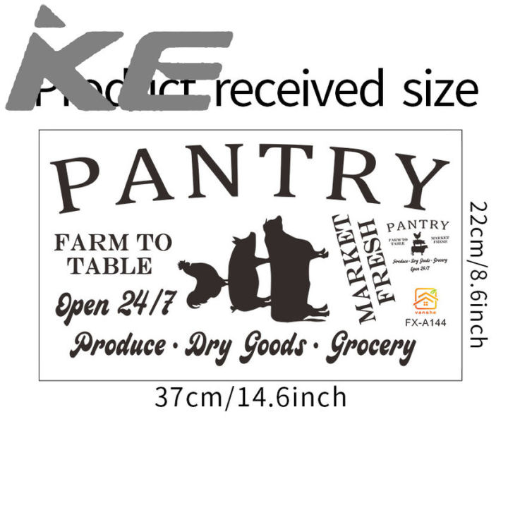 【IKE】 Modern Ins Style English Pantry Food Storage Room PVC Door zer Decor Paste Wall Beautification Decoration Stickers
