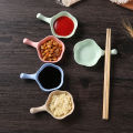 1/4pcs Mini Seasoning Bowl All-purpose Wheat Straw Seasoning Small Dish with Handle Sauce Vinegar Seasoning Dish Sauce Snack Plate. 