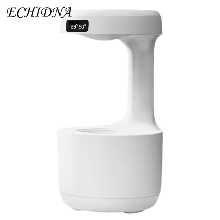 1 Set 800ML Air Humidifier Anti-gravity Water Droplet Reflow Weightless Sprayer LED Digital Display Type-C Mist Humidifier Home Supply