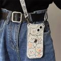 HOCE Cute Flower Bear Ear Crossbody Phone Cases For iPhone 17 16 15 13 12 11 14 Pro XS Max X 7 8 14 15 16 Plus 17 Air Case Lanyard Strap Shockproof Soft Cover. 