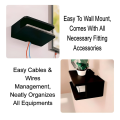 TV Cabinet Wall Shelves, Set Top Box Stand, Wi-Fi Router Holder, Wooden, (Black). 