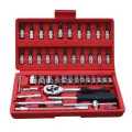 46Pcs Tool Set / 46 pcs Socket set / 46pcs 1/4-Inch Socket Set Professional Car Repair Tool Ratchet Torque Wrench Combo Tools Kit Auto Repairing. 