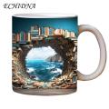 Bookshelf Mug with Handle Library Shelf Ceramic Coffee Mug Heat Resistant Multifunctional Cup for Tea Milk Water Perfect Book Lover Gift Bookshelf Water Cup. 