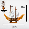 Handmade Wooden Sailing Boat Ship Home Decoration Gift Wooden Ship Model. 
