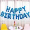 13 PCS SET Letters Happy Birthday Foil Balloon 16" Banner Party Deco Alphabet Aluminum BLUE. 