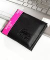 Lacoste Wallet for Men: Bi-Fold Casual Business Fashion Black Wallet with Free Card Holder. 