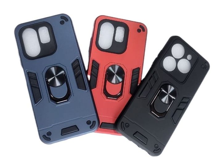 INFINIX SMART 8/HOT 40I & INFINIX SMART 9/SMART 9 HD/HOT 50I Hard Shockproof Armor Back Cover with Finger Ring Back