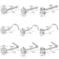 AOEDEJ 1 Piece CZ Crystal Nose Stud 20g L/I/S Shape 316L Stainless Steel Nostril Piercings Heart Star Gems Nose Piercing Jewelry. 
