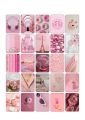 pink theme scrapbook stickers/asethetic scenery/peel off sticker sheets. 