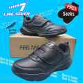 [ READY STOCKS] LINE7 Original 1109 School Black Shoe Junior / Kids School Shoe PVC Kasut Hitam Sekolah 学生黑鞋校鞋. 