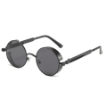 Gold Metal Retro Round Polarized Sunglasses Vintage Gothic Steampunk Glasses. 