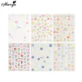 Monja 5D Nail Stickers Cute Embossed Flowers Reliefs Adhesive Decals Floral Leaf Pattern Gel Polish DIY Nail Art Decoration Tool. 