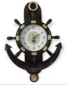 Antique Model Anchor Wall Clock / Easy To Read / Quality & Standard / Teak Color / Battery Operating (1xAA 1.5V). 