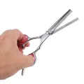 Curved Scissor Set - Perfect for Pet Grooming Used for Dog Cat Durable Stainless Steel Provided with Pouch and Steel Grooming Comb with Clean Cloth. 