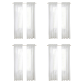 Window White Sheer Curtains 90 Inches Long 8 Panels Sheer White Curtains Clear Curtains Basic Rod Pocket Panel. 
