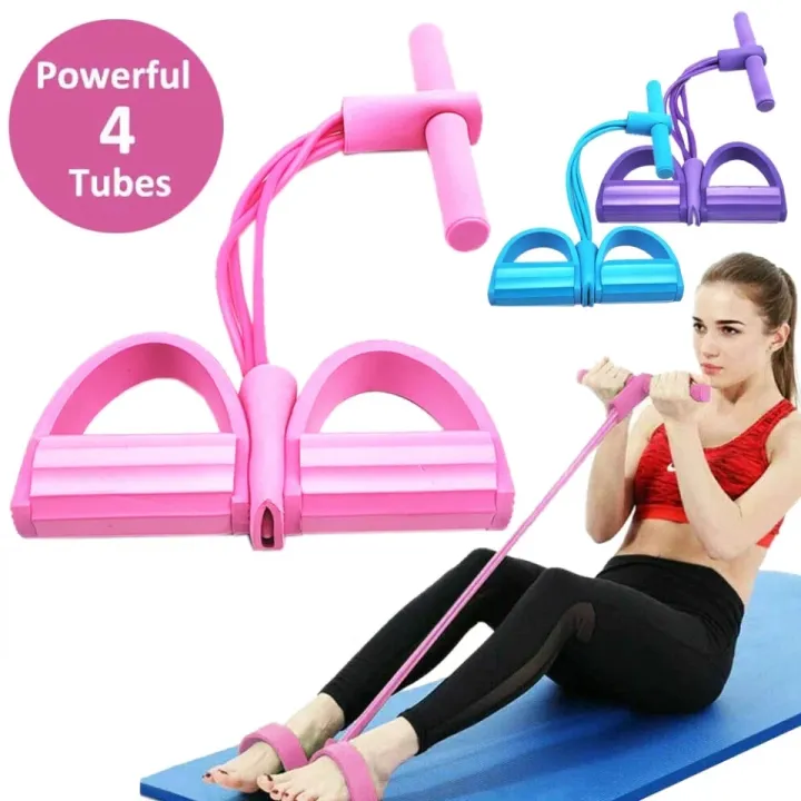Pull Reducer Body Shape Trimmer Yoga Pull Natural Rubber Reducer Exerciser Fat Buster Home Gym Equipment and Bands Leg Hand Biceps, Legs Ankle Straps for Resistance Training, Physical Therapy,
